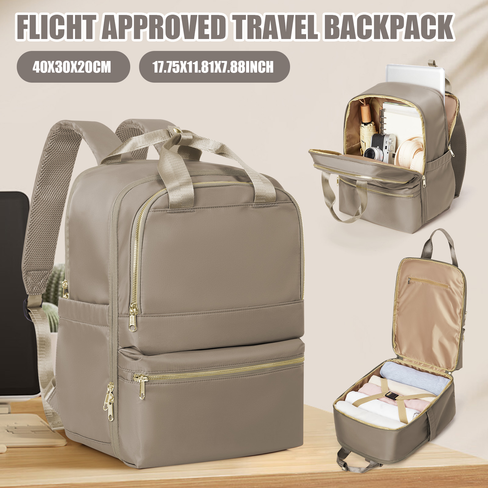 Canvas Backpack Casual - Plecak podróżny Ryanair 40x30x20 dla kobiet,